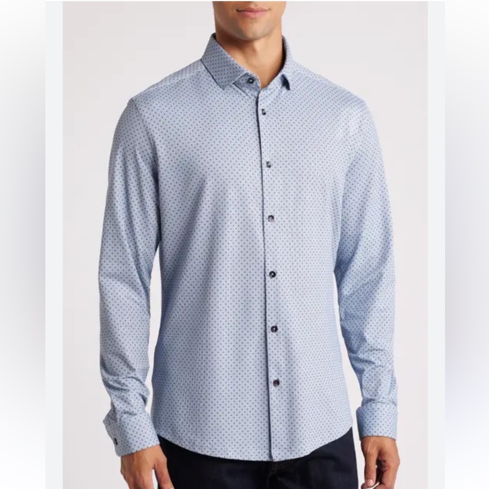 W.R.K Men's Blue Polka Dot Shirt
